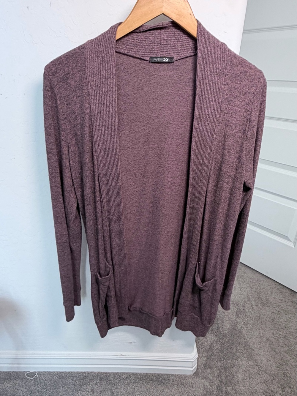 Papermoon Mauve Open-Front Pocket Cardigan